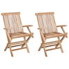 vidaXL Folding Garden Chair 2 pcs Natural Solid Teak Wood