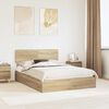 vidaXL Storage Bed with Drawer Sonoma Oak 140 x 200 cm Engineered Wood