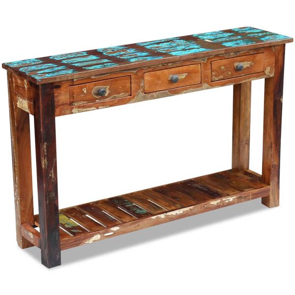 vidaXL Console Table Solid Reclaimed Wood 120x30x76 cm