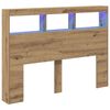 vidaXL Headboard Cabinet with LED Artisan Oak 140x17x102 cm