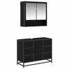 vidaXL Bathroom Furniture Set 2 pcs Black Oak Engineered Wood