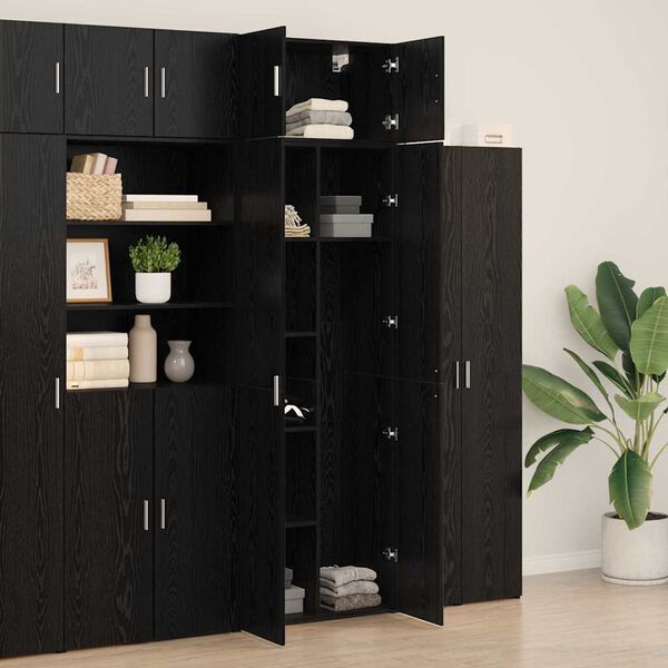 vidaXL Storage Cabinet Black oak 70 x 42.5 x 225 cm Engineered wood