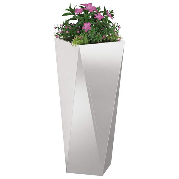 vidaXL Planter Silver 30 x 30 x 75 cm Stainless Steel