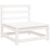 vidaXL Garden Sofa with Footstool 2-Seater White Solid Wood Pine