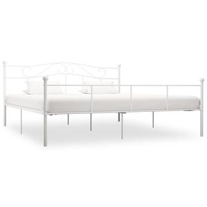 vidaXL Bed Frame without Mattress White Metal 180x200 cm Super King