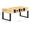 vidaXL Coffee Table Cassette Style 100x52x45 cm Solid Mango Wood