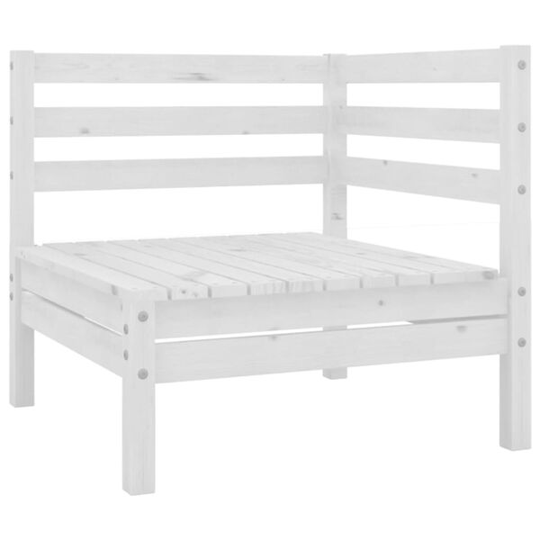vidaXL 8 Piece Garden Lounge Set White Solid Wood Pine