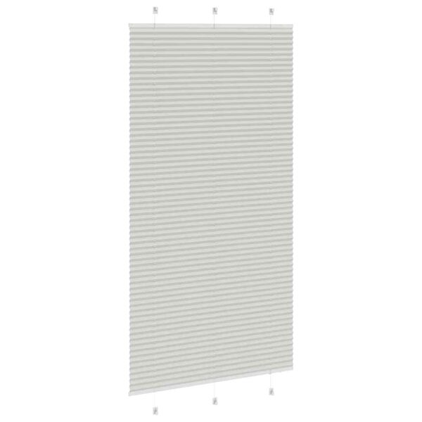 vidaXL Pleated Blind Light Grey 105x200 cm Fabric Width 104.4 cm Polyester