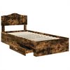 vidaXL Bed Frame with Headboard Smoked Oak 70 x 190 cm Engineered Wood