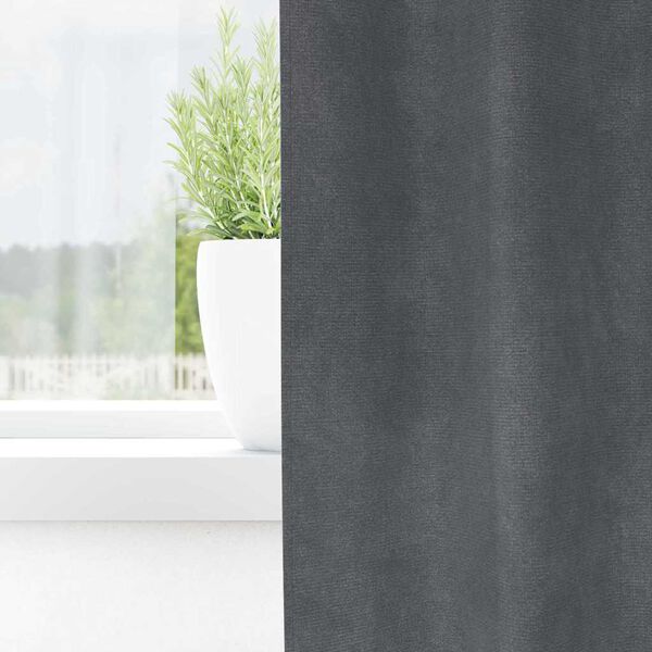 vidaXL Blackout Curtains 2 pcs Light Grey 140 x 245 cm Velvet