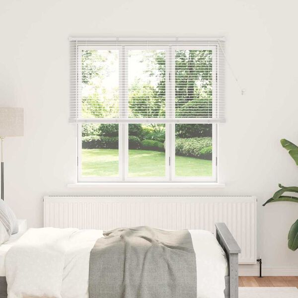 vidaXL Window Blind with Curtains Manual White Aluminium