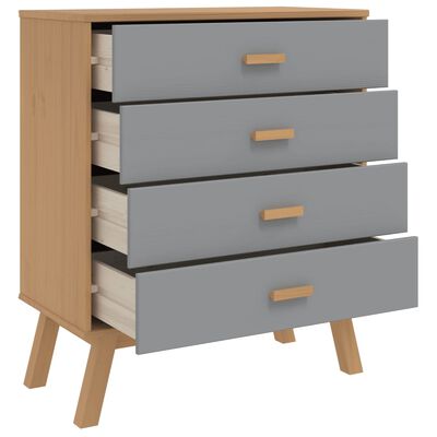 vidaXL Drawer Cabinet OLDEN Grey and Brown Solid Wood Pine