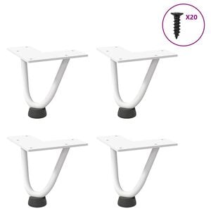 vidaXL Hairpin Legs for Coffee Table 4 pcs White 10 cm Solid Steel