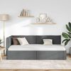 vidaXL Corner Bed Frame with Headboard Dark grey 90 x 190 cm Fabric