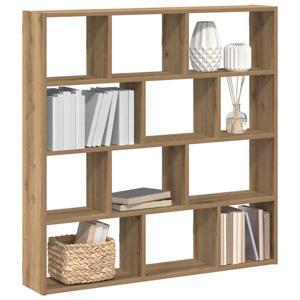 vidaXL Wall Cube Shelf 12 Compartments Artisian Oak Engineered Wood