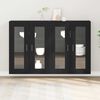 vidaXL Wall Cabinets 2 pcs Black Oak 69.5 x 34 x 90 cm Engineered Wood