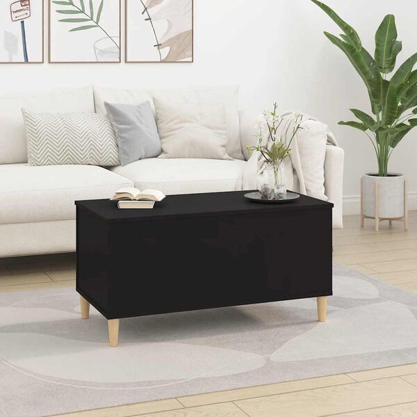 vidaXL Coffee Table Black 90x44.5x45 cm Engineered Wood