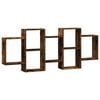 vidaXL Wall Shelf Smoked Oak 159x18x65 cm Engineered Wood