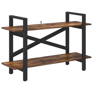 vidaXL Bookshelf 2-Tier 100 x 33.5 x 64 cm Engineered Wood Smoked Oak