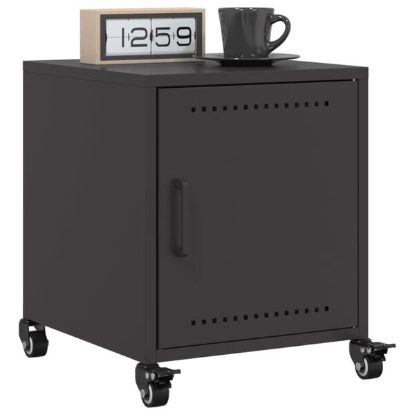 vidaXL Bedside Cabinets 2 pcs Black 36x39x43.5 cm Steel