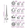 vidaXL 111 Piece Christmas Bauble Set Silver Polystyrene