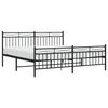 vidaXL Metal Bed Frame without Mattress with Footboard Black 180x200cm