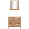 vidaXL Sink Cabinet with Mirror Solid Walnut Wood