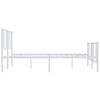 vidaXL Metal Bed Frame without Mattress with Footboard White 193x203cm