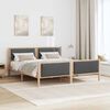 vidaXL Bed Frame with Headboard Dark Grey 200 x 200 cm Fabric