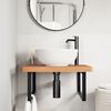 vidaXL Basin Shelf Wall Mounted Steel and Solid Wood Beech