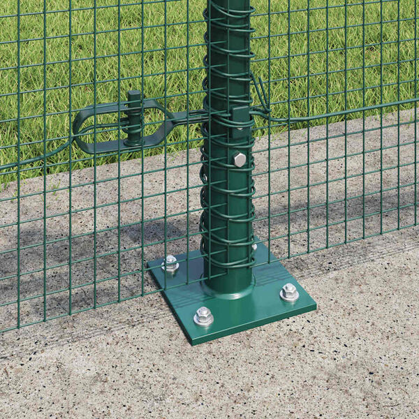 vidaXL Fence Post Green 25 x 0.4 m (16 x 16 mm mesh) Steel and PVC