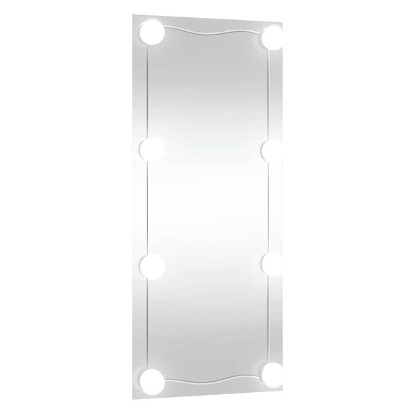 vidaXL Wall Mirror with LED Lights 30x80 cm Glass Rectangle