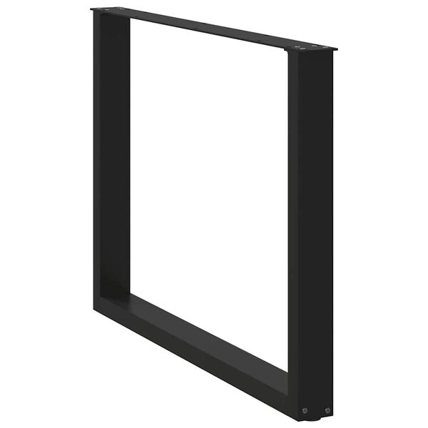 vidaXL Dining Table Legs U-Shaped 2 pcs Black 100x(72-73) cm Steel