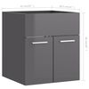 vidaXL 2 Piece Bathroom Furniture Set High Gloss Grey Engineered Wood