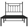 vidaXL Metal Bed Frame without Mattress with Headboard Black 80x200cm