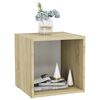 vidaXL TV Cabinets 2 pcs White and Sonoma Oak 37x35x37 cm Engineered Wood