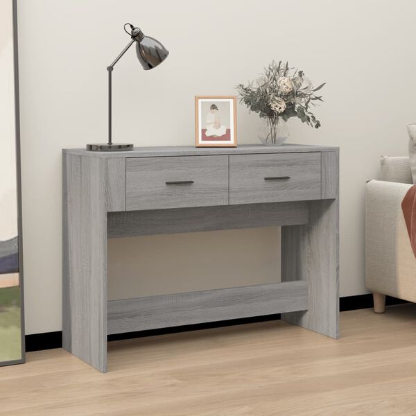 vidaXL Console Table Grey Sonoma 100x39x75 cm Engineered Wood