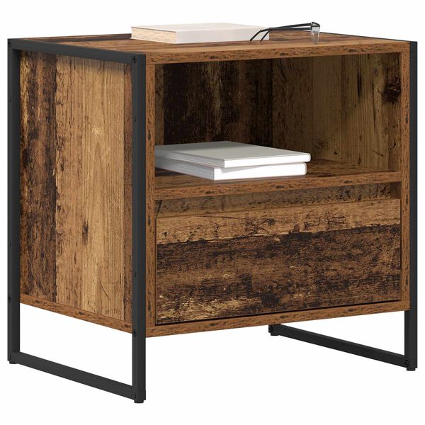 vidaXL Bedside Table Old Wood 50 x 39.5 x 50 cm Engineered Wood