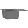 vidaXL Granite Kitchen Sink Single Basin Grey