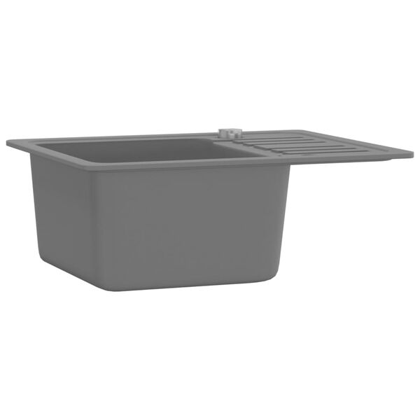 vidaXL Granite Kitchen Sink Single Basin Grey