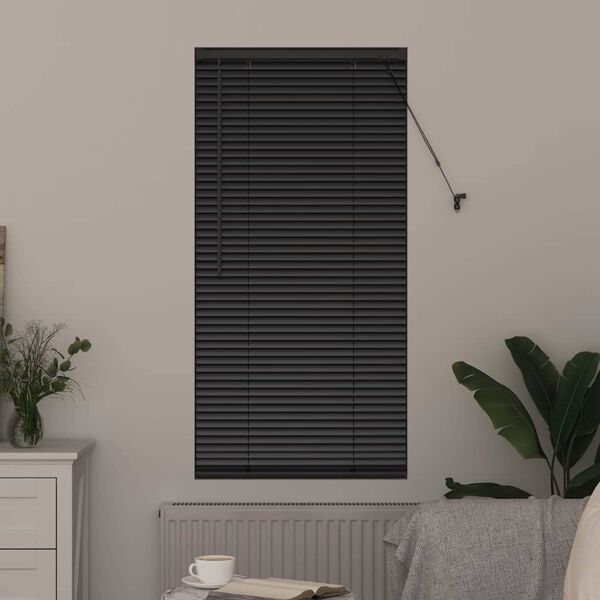 vidaXL Venetian Blinds Height Adjustable Black 130 x 65 cm Aluminium