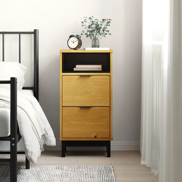 vidaXL Bedside Cabinet "FLAM" 40x35x80 cm Solid Wood Pine