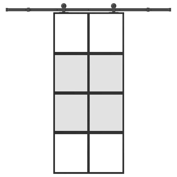 vidaXL Sliding Door with Hardware Set 90x205 cm Tempered Glass and Aluminium