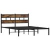 vidaXL Metal Bed Frame without Mattress Smoked Oak 150x200 cm King Size