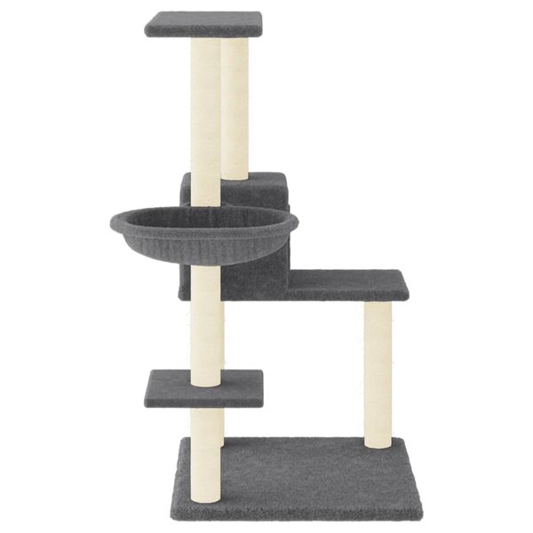 vidaXL Cat Tree with Sisal Scratching Posts Dark Grey 95 cm