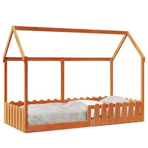 vidaXL Kids' House Bed Frame without Mattress Wax Brown 90x190 cm Single