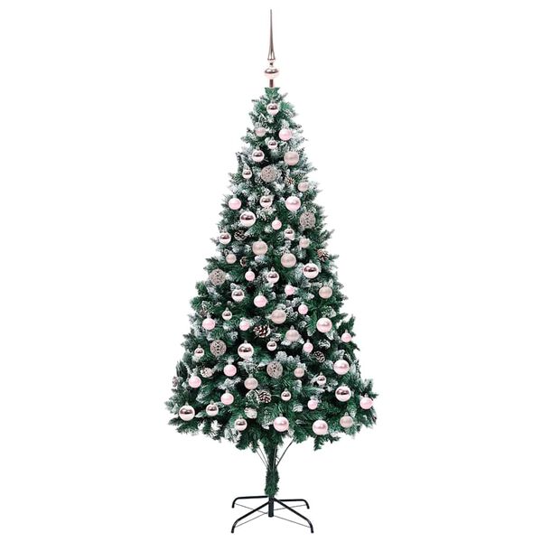 vidaXL Artificial Christmas Tree with 300 LEDs with Stand Green 210 cm