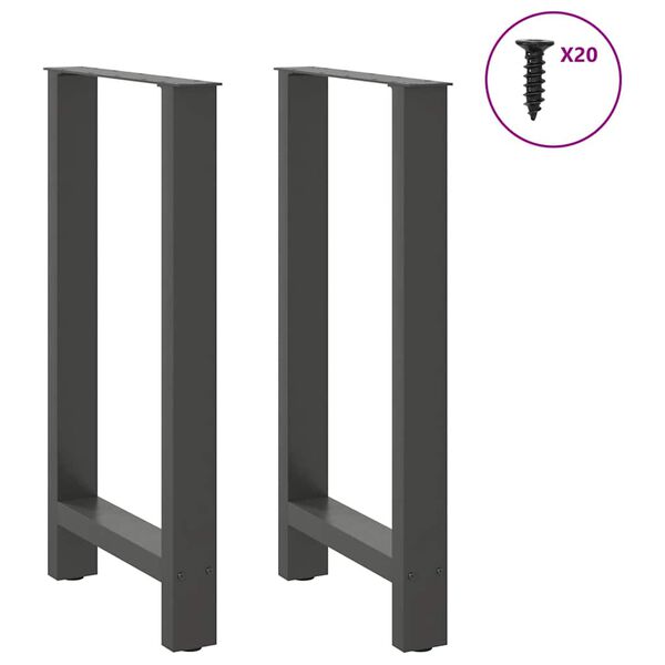 vidaXL Bar Table Legs Anthracite 2 pcs 40x(90-91) cm Steel