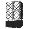 vidaXL Garden Planter 3 pcs Black 80 x 80 x 143 cm Steel