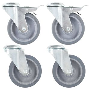 vidaXL Bolt Hole Swivel Casters 4 pcs 100 mm